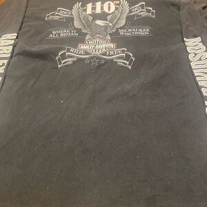 Harley-Davidson Men's Black 110th Anniversary Eagle Long Sleeve Shirt
